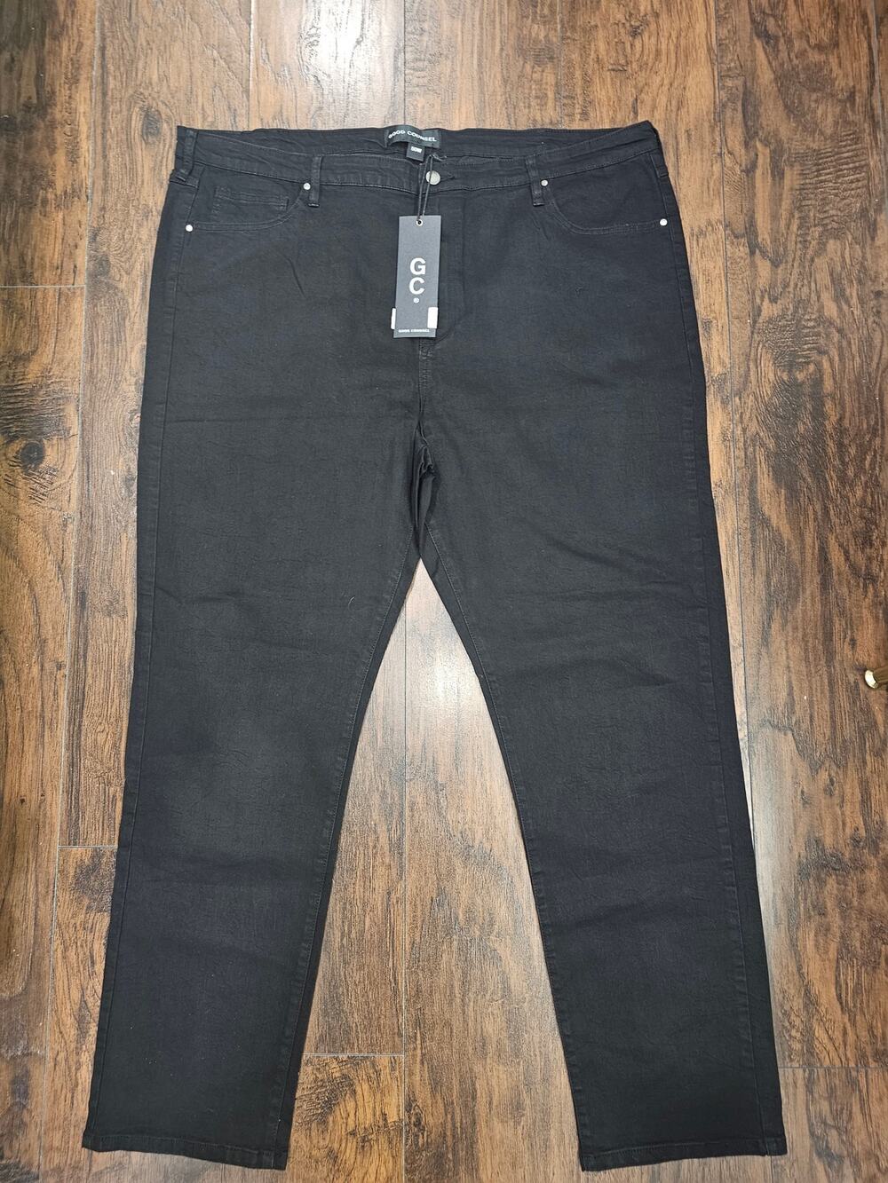 Good Counsel Malone Stretch Jeans Size 50 X 32 Black New Big & Tall